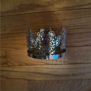 Silver Snowflake Candle Holder